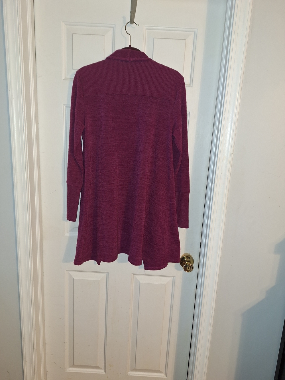 Attitudes by Renee Deep Raspberry Open-Front Draped Cardigan - Picture 4 of 5